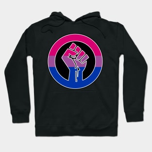 Black Lives Matter Fist Circled LGBTQ Flag Bisexual Hoodie